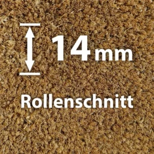 Kokosmatte Natur 13 mm (Rollenschnitt) - Hochwertige Schmutzfangmatte von Matten24