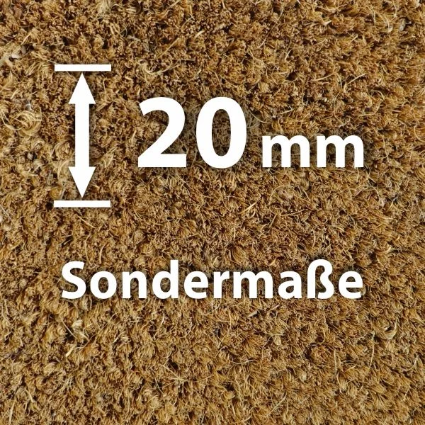 Kokosmatte Natur 20 mm (Rollenschnitt) - Hochwertige Schmutzfangmatte von Matten24