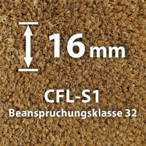 Premium Kokosmatte 16 mm - Hochwertige Schmutzfangmatte von Matten24