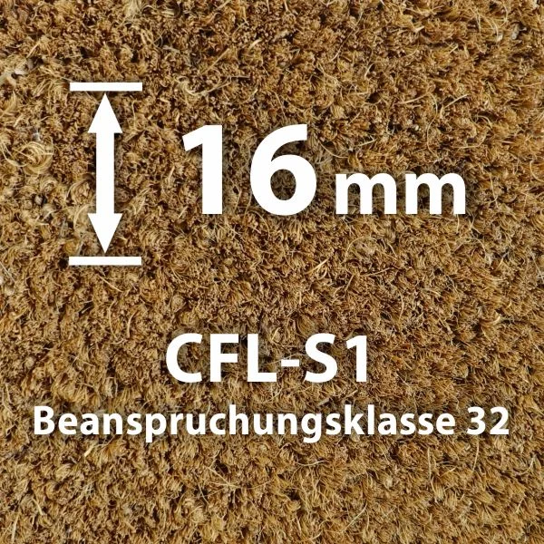 Premium Kokosmatte 16 mm - Hochwertige Schmutzfangmatte von Matten24