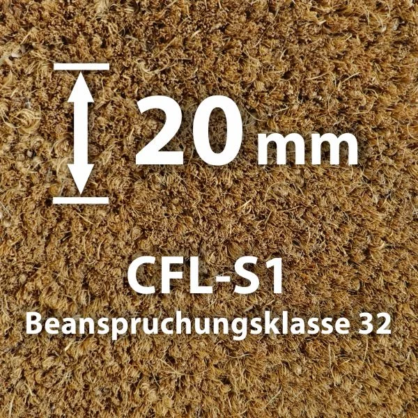 Premium Kokosmatte 20 mm - Hochwertige Schmutzfangmatte von Matten24